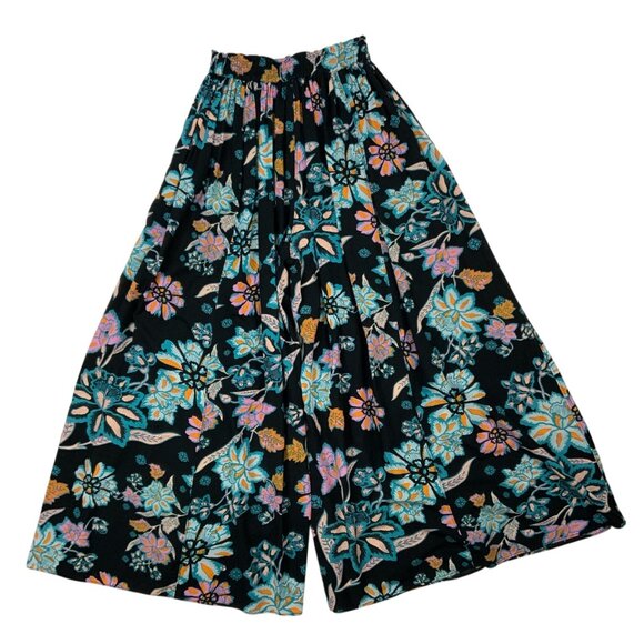 Free People Take It Easy Lounge Pant XS Twilight Combo Floral Wide Leg - Picture 3 of 13